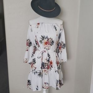 Boho Off the Shoulder Flower Dress